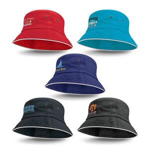 Bondi Bucket Hat – White Sandwich Trim