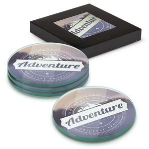 Venice Glass Coaster – Set of 4 – Round – Full Colour