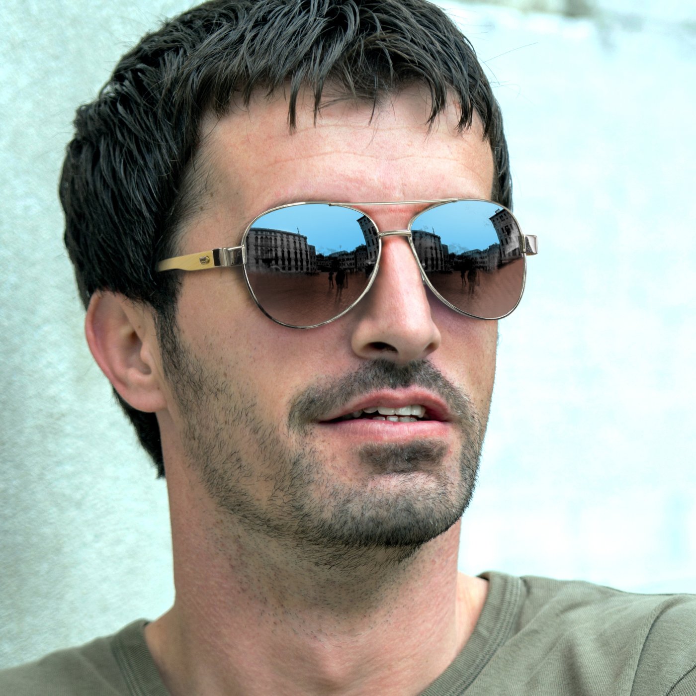 Aviator Mirror Lens Sunglasses – Bamboo