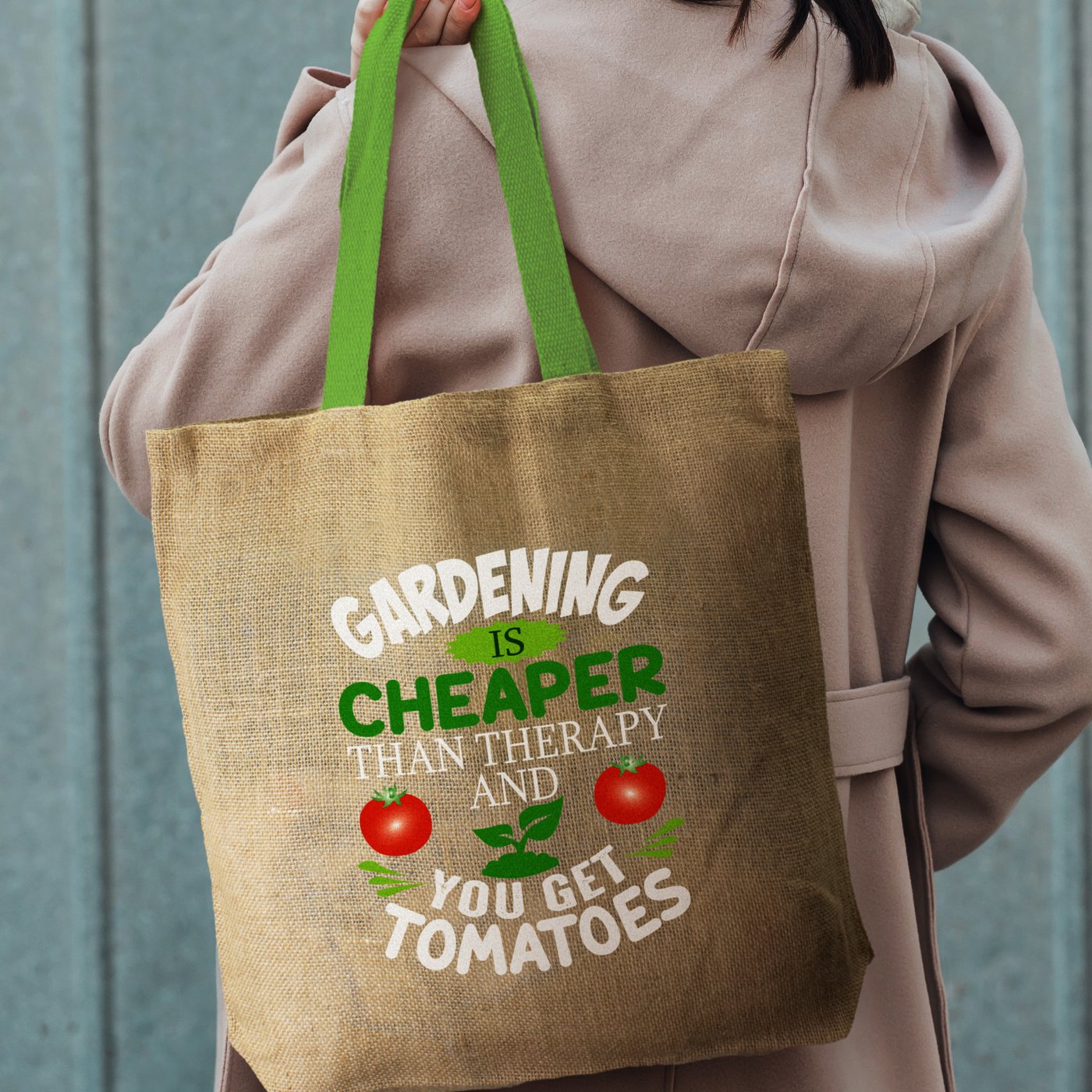 Thera Jute Tote Bag – Coloured Handles