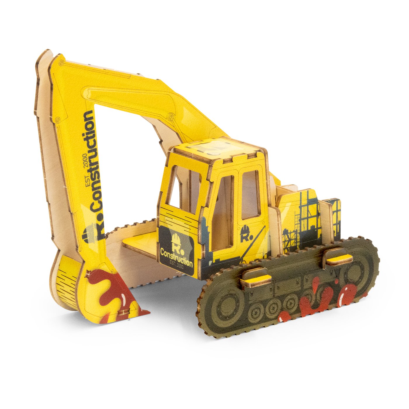 BRANDCRAFT Excavator Wooden Model