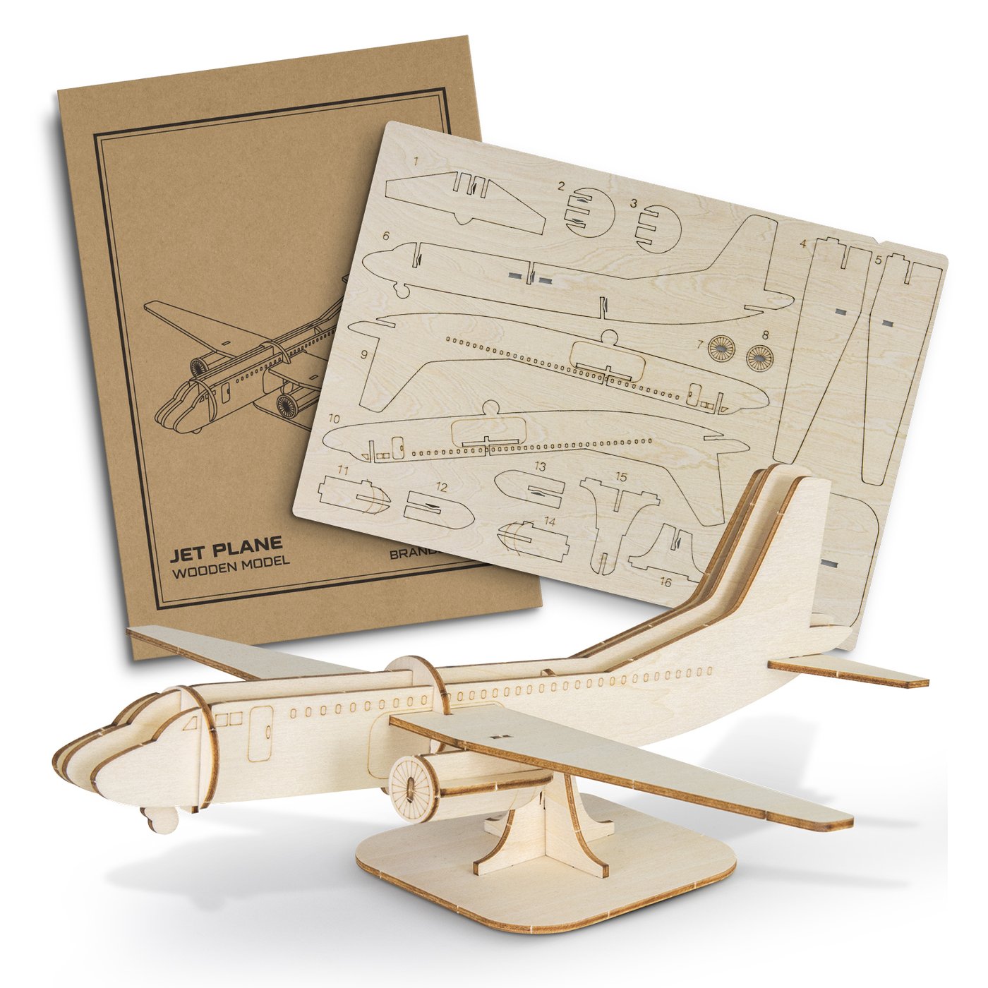 BRANDCRAFT Jet Plane Wooden Model