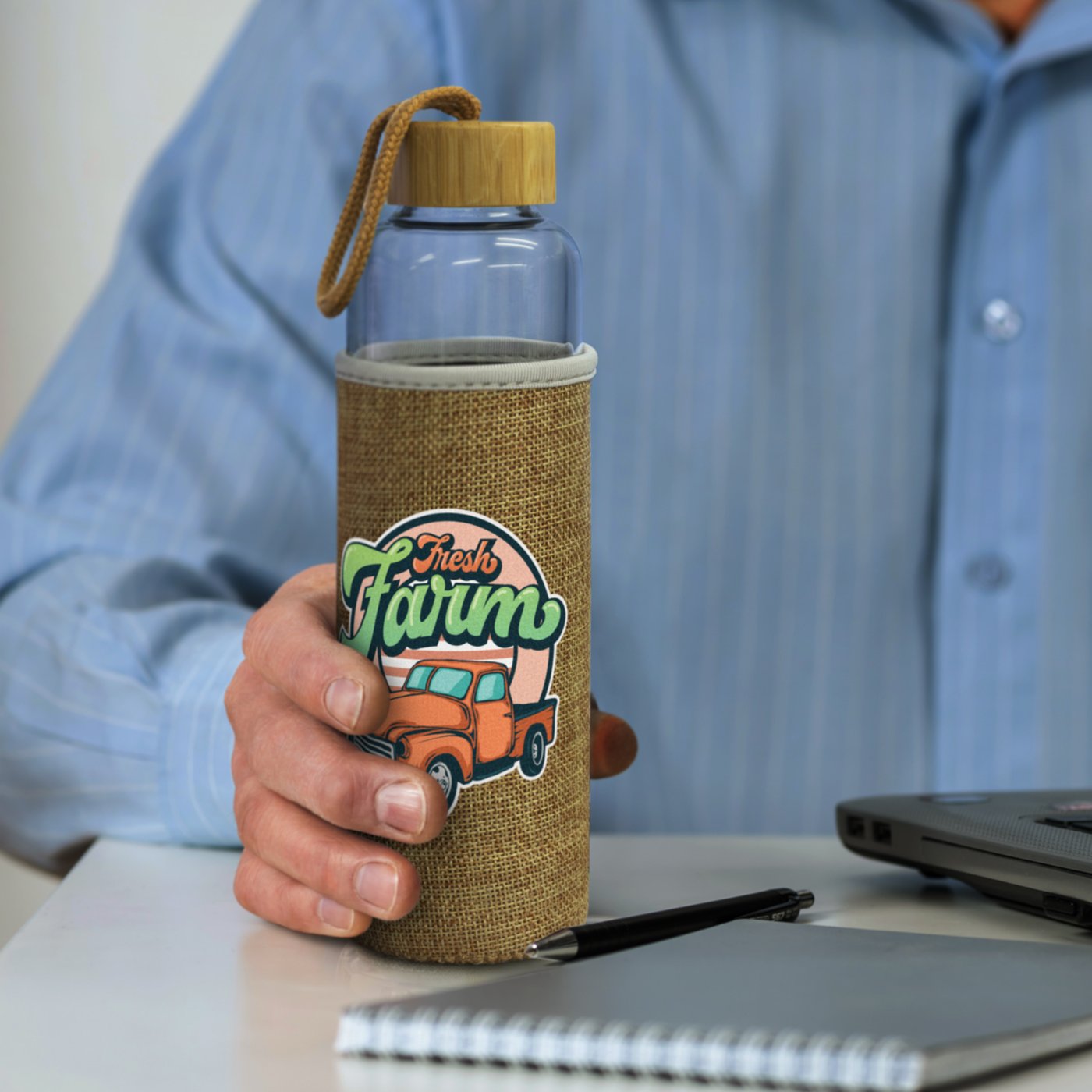 Eden Glass Bottle – Natural Sleeve