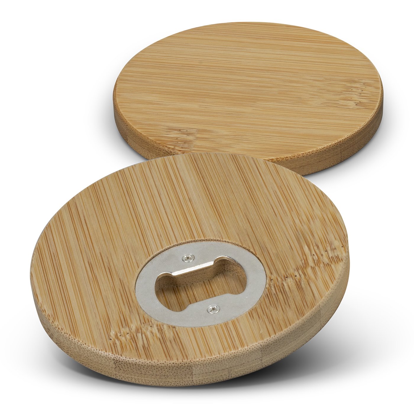 Bamboo Bottle Opener Coaster – Set of 2 – Round