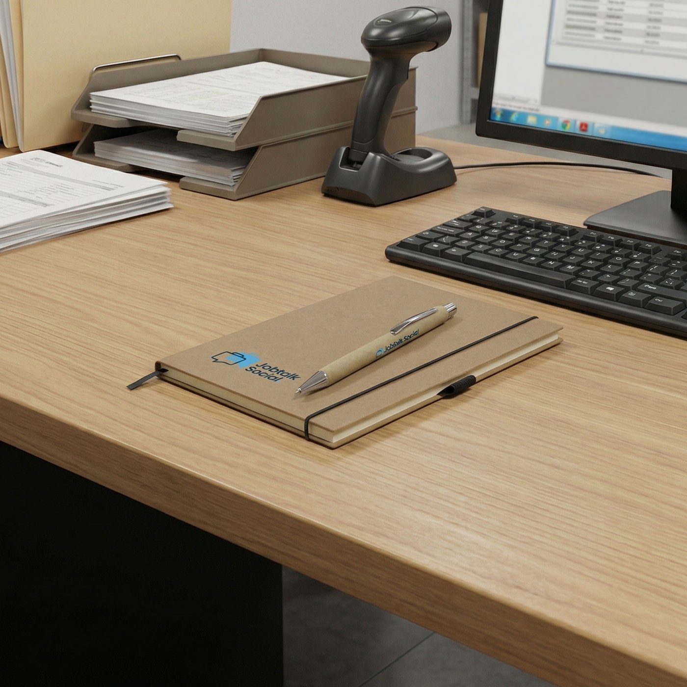 Kraft Notebook and Pen Gift Set