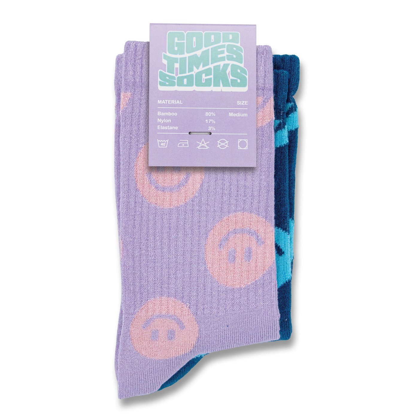 Pixel Knitted Bamboo Crew Socks – Set of 2