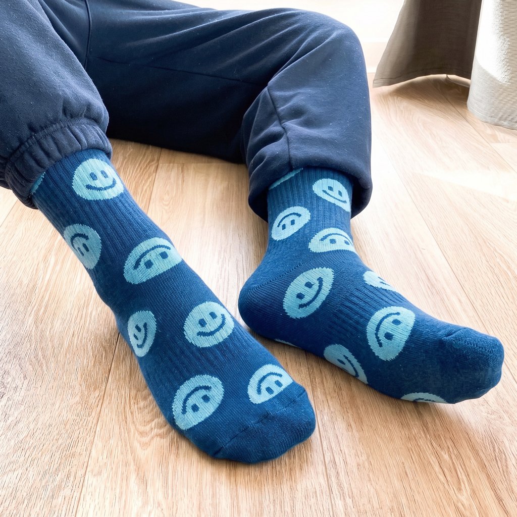 Pixel Knitted Bamboo Crew Socks – Set of 2